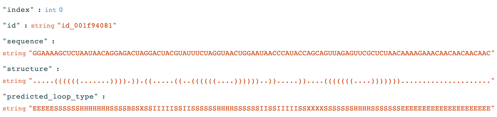 RNAfold result string representation