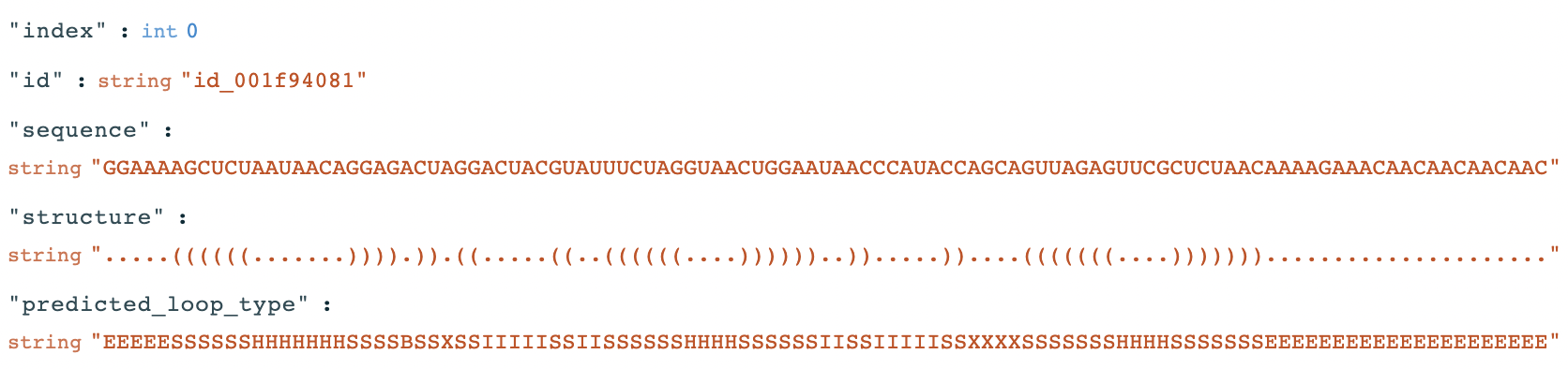 RNAfold result string representation